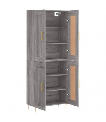 vidaXL Highboard Grey Sonoma 69,5x34x180 cm Engineered Wood