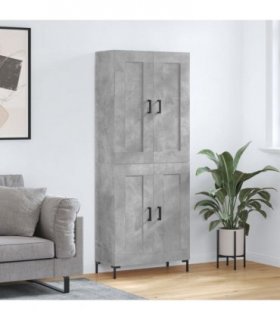 vidaXL Highboard Concrete Grey 69,5x34x180 cm Engineered Wood