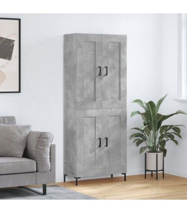 vidaXL Highboard Concrete Grey 69,5x34x180 cm Engineered Wood
