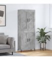 vidaXL Highboard Concrete Grey 69,5x34x180 cm Engineered Wood