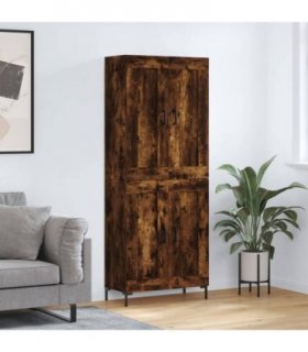 vidaXL Highboard Smoked Oak 69,5x34x180 cm Engineered Wood
