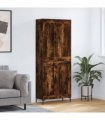 vidaXL Highboard Smoked Oak 69,5x34x180 cm Engineered Wood