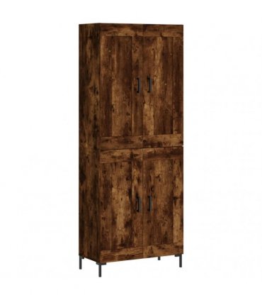 vidaXL Highboard Smoked Oak 69,5x34x180 cm Engineered Wood