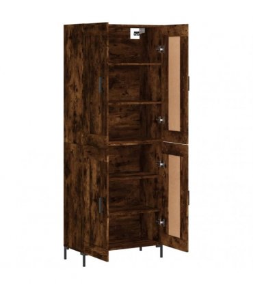 vidaXL Highboard Smoked Oak 69,5x34x180 cm Engineered Wood