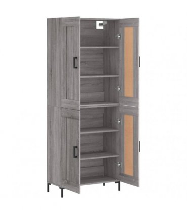 vidaXL Highboard Grey Sonoma 69,5x34x180 cm Engineered Wood