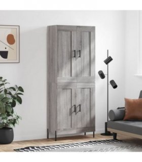 vidaXL Highboard Grey Sonoma 69,5x34x180 cm Engineered Wood