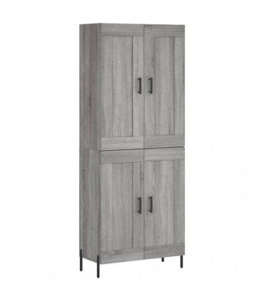 vidaXL Highboard Grey Sonoma 69,5x34x180 cm Engineered Wood