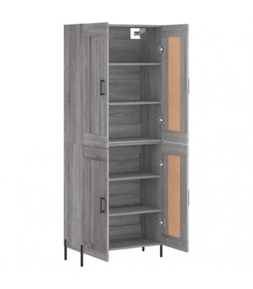 vidaXL Highboard Grey Sonoma 69,5x34x180 cm Engineered Wood