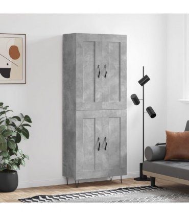 vidaXL Highboard Concrete Grey 69,5x34x180 cm Engineered Wood