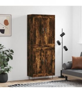 vidaXL Highboard Smoked Oak 69,5x34x180 cm Engineered Wood