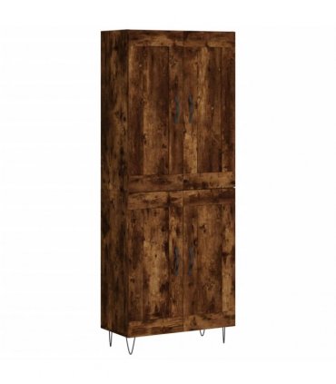 vidaXL Highboard Smoked Oak 69,5x34x180 cm Engineered Wood