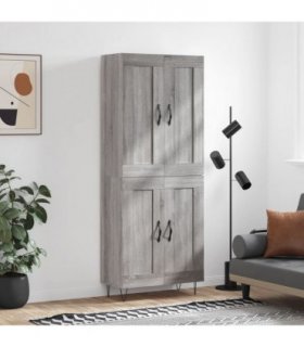 vidaXL Highboard Grey Sonoma 69,5x34x180 cm Engineered Wood