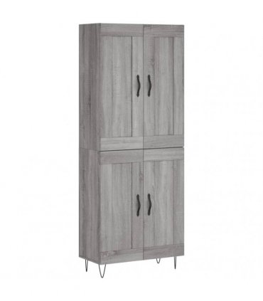 vidaXL Highboard Grey Sonoma 69,5x34x180 cm Engineered Wood