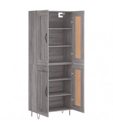 vidaXL Highboard Grey Sonoma 69,5x34x180 cm Engineered Wood