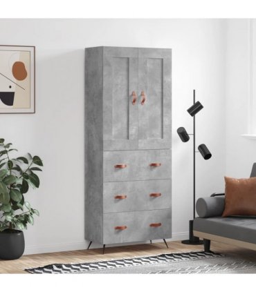 vidaXL Highboard Concrete Grey 69,5x34x180 cm Engineered Wood