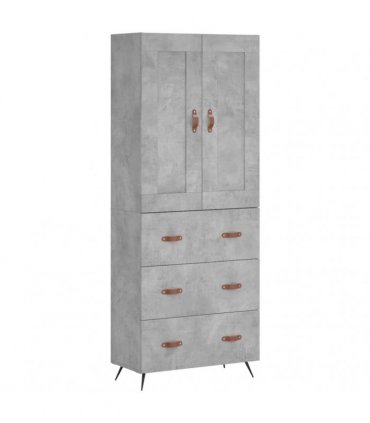vidaXL Highboard Concrete Grey 69,5x34x180 cm Engineered Wood