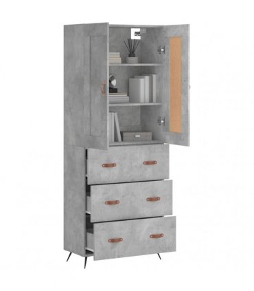 vidaXL Highboard Concrete Grey 69,5x34x180 cm Engineered Wood