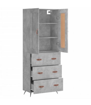 vidaXL Highboard Concrete Grey 69,5x34x180 cm Engineered Wood