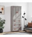 vidaXL Highboard Grey Sonoma 69,5x34x180 cm Engineered Wood