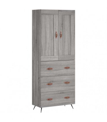 vidaXL Highboard Grey Sonoma 69,5x34x180 cm Engineered Wood