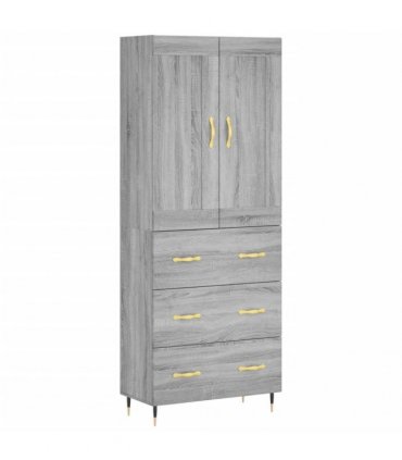 vidaXL Highboard Grey Sonoma 69,5x34x180 cm Engineered Wood
