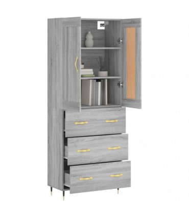 vidaXL Highboard Grey Sonoma 69,5x34x180 cm Engineered Wood