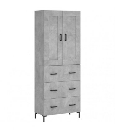 vidaXL Highboard Concrete Grey 69,5x34x180 cm Engineered Wood
