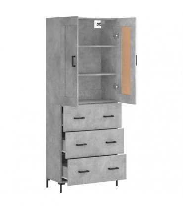 vidaXL Highboard Concrete Grey 69,5x34x180 cm Engineered Wood