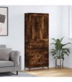 vidaXL Highboard Smoked Oak 69,5x34x180 cm Engineered Wood