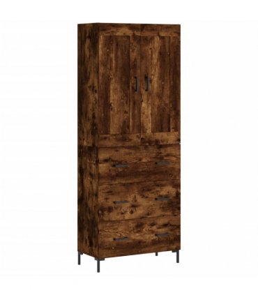 vidaXL Highboard Smoked Oak 69,5x34x180 cm Engineered Wood