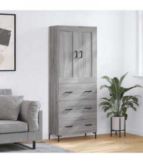 vidaXL Highboard Grey Sonoma 69,5x34x180 cm Engineered Wood