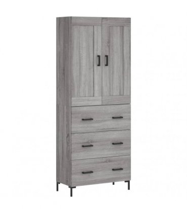 vidaXL Highboard Grey Sonoma 69,5x34x180 cm Engineered Wood