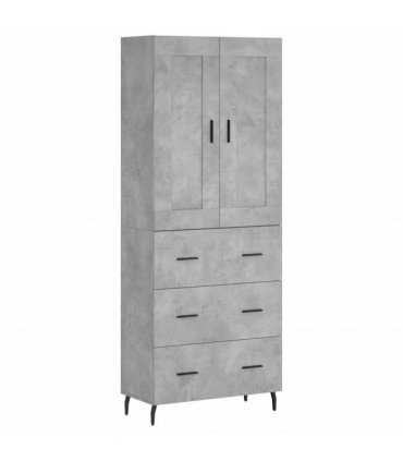 vidaXL Highboard Concrete Grey 69,5x34x180 cm Engineered Wood