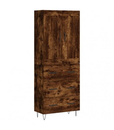 vidaXL Highboard Smoked Oak 69,5x34x180 cm Engineered Wood