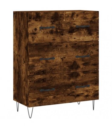 vidaXL Highboard Smoked Oak 69,5x34x180 cm Engineered Wood