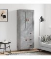 vidaXL Highboard Concrete Grey 69,5x34x180 cm Engineered Wood