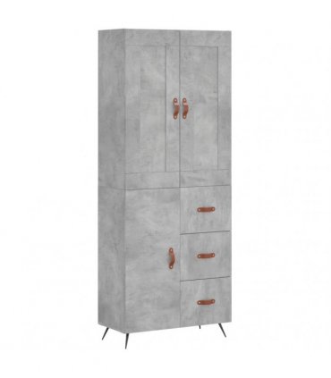 vidaXL Highboard Concrete Grey 69,5x34x180 cm Engineered Wood