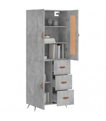 vidaXL Highboard Concrete Grey 69,5x34x180 cm Engineered Wood