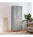 vidaXL Highboard Grey Sonoma 69,5x34x180 cm Engineered Wood