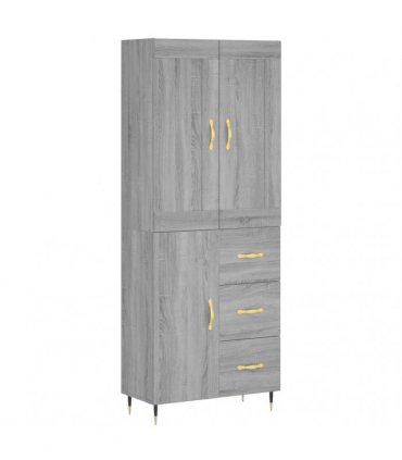 vidaXL Highboard Grey Sonoma 69,5x34x180 cm Engineered Wood