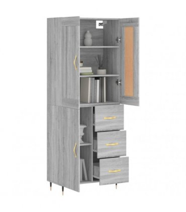 vidaXL Highboard Grey Sonoma 69,5x34x180 cm Engineered Wood