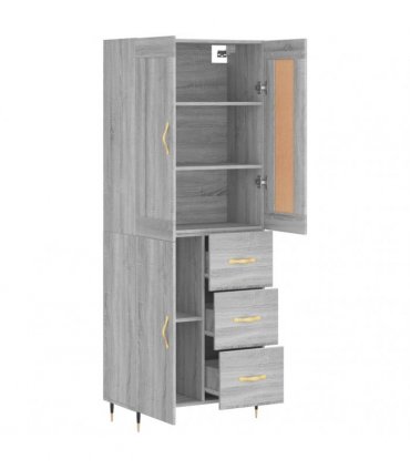 vidaXL Highboard Grey Sonoma 69,5x34x180 cm Engineered Wood
