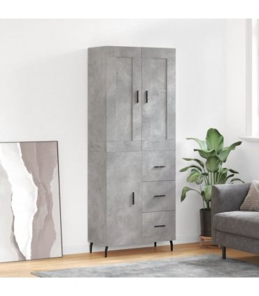 vidaXL Highboard Concrete Grey 69,5x34x180 cm Engineered Wood