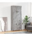 vidaXL Highboard Concrete Grey 69,5x34x180 cm Engineered Wood