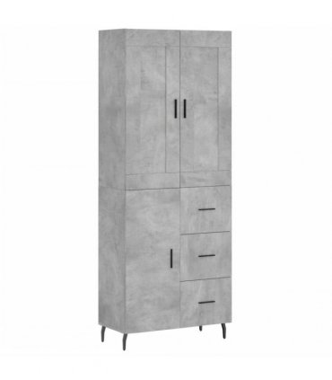vidaXL Highboard Concrete Grey 69,5x34x180 cm Engineered Wood