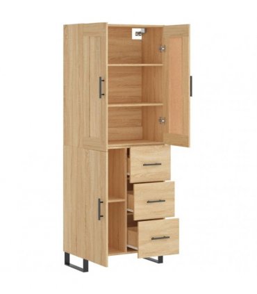 vidaXL Highboard Sonoma Oak 69,5x34x180 cm Engineered Wood