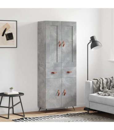 vidaXL Highboard Concrete Grey 69,5x34x180 cm Engineered Wood