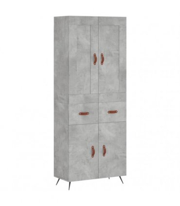 vidaXL Highboard Concrete Grey 69,5x34x180 cm Engineered Wood