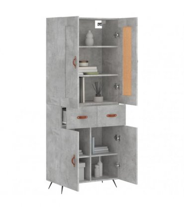 vidaXL Highboard Concrete Grey 69,5x34x180 cm Engineered Wood