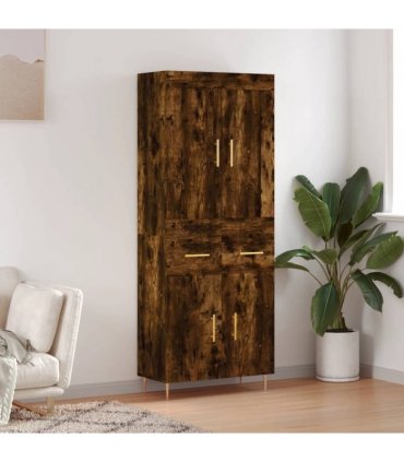 vidaXL Highboard Smoked Oak 69,5x34x180 cm Engineered Wood